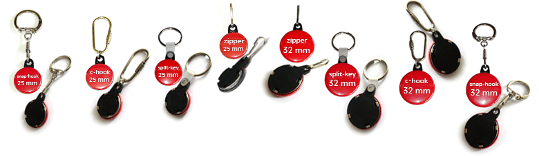 Key chain badge 25mm, 32mm