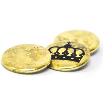 Goldbutton, 3 Buttons mit Blattgold