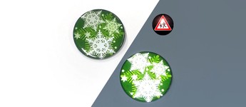 Chapa reflectantes con copos de nieve verdes Vorschaubild