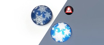 Chapa reflectantes con copos de nieve azules Vorschaubild