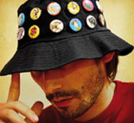 badges on hat